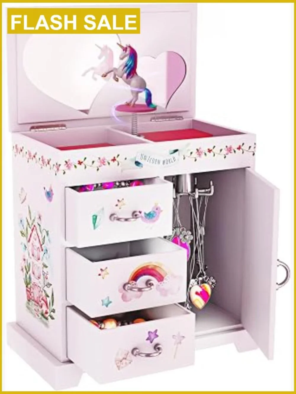 Unicorn Musical Jewelry Box for Kids - Girls Ages 3-8